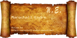Marschall Endre névjegykártya